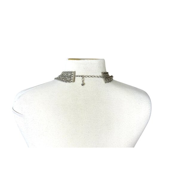 Crown Trifari Silvertone 5 Strand Wheat & Rope Chain Vintage 15in Necklace - Picture 3 of 6